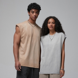 Camiseta Deportiva sin Mangas para Hombre <span class=keywords><strong>Rabal</strong></span>, Verano, Alta Calidad, Lavado Ácido, Logotipo en Relieve, Decoración con Botones Personalizada OEM, Ajuste Cómodo - Product Image 1
