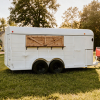 Remorque à chevaux vintage personnalisée, entièrement équipée, style bar mobile, remorque de concession type food truck, remorque en aluminium à col de cygne