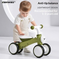 Vélo d'équilibre pour bébé sans pédales, 4 roues de 6 pouces, voiture à pousser pour tout-petit avec lumière et musique