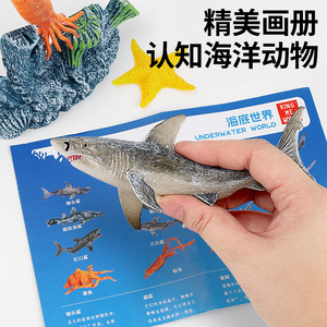 HY Toys Animal marino criatura de juguete ballena delfín tiburón tortuga mundo submarino educación temprana modelo de simulación cognitiva - Product Image 2