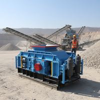 Concasseur à double rouleau CE, robuste, avec moteur AC, haute capacité, pour l'extraction minière et la concassage de pierres en carrière, direct usine