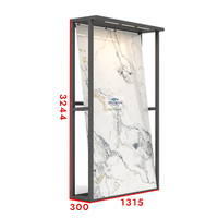 Présentoir de salle d'exposition moderne et écologique pour grandes dalles de marbre, double face, ultra-résistant, taille personnalisable, avec éclairage LED