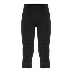 Youth Boys Compression Leggings with <b>Knee</b> <b>Pads</b> Calf Length Quick Dry Athletic Tights for <b>Basketball</b> Football - Product Image 4