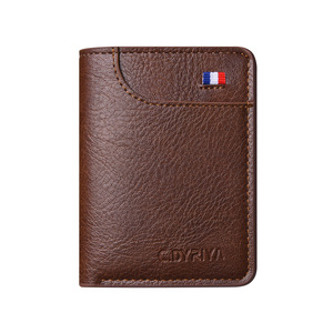 <b>Men's</b> Ultra Thin Compact Vertical <b>Wallet</b> Brown Soft Leather Multi Card Slot Driver License Holder Everyday Use - Product Image 5