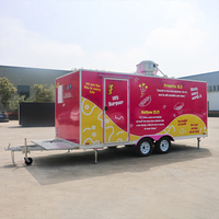 Remorque alimentaire mobile personnalisée entièrement équipée avec kiosque de commande pour la vente de fast-food, hamburgers et hot-dogs
