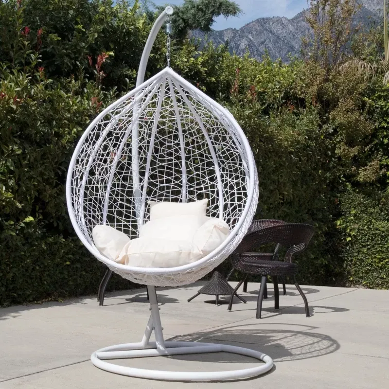 Outdoor Restaurant Seat Garden Patio Swing Chair with Swinging Canopy Hammock