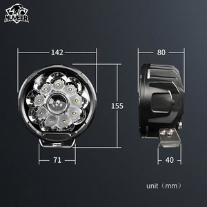Lámpara de conducción Led de 5 "y 120W, Luz Blanca Amarilla ámbar redonda, luz de circulación diurna, Lámpara de trabajo para camión todoterreno, Tractor y remolque - Product Image 3