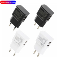 Chargeur mural universel double USB 5V 2A 2 USB QC3.0 ignifuge avec prise US/EU pour téléphones portables, montres et appareils photo