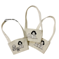 Manchons de tasse à café en toile de coton imprimés sur mesure, écologiques, pour usage quotidien toutes saisons, motif dessin animé, logo, style tendance, vente en gros