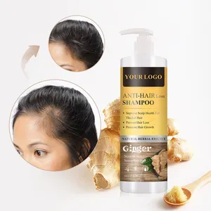 OEM Private Label Champoo Herbal Thickening Organic Hair Care Ginger Regrowth Ginseng Anti Hair Loss Fall Prevent Growth Shampoo