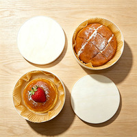 Boîte Cadeau en Bois Personnalisée avec Logo, Boîte Ronde en Bois avec Couvercle pour Gâteaux, Pâtisseries, Fromages, Plats à Emporter et Rangement Alimentaire