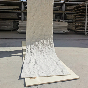 Azulejo de pared de piedra de porcelana de superficie irregular curvada de chapa 3D abierta de stock de diseño moderno para exhibición de sala de exposición de pared externa - Product Image 3