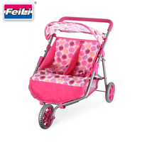 Poussette Feili personnalisée pour poupées avec panier, pour jeu d'imitation de poussette double pour filles plus âgées