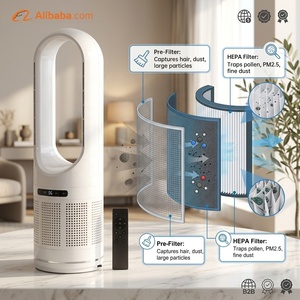 2026 CE Air Purifier Bladeless <b>Stand</b> <b>Fans</b> Tower <b>Fan</b> With Remote Control Heater and Cooling for Home 3-in-1 Bladeless <b>Fan</b> - Product Image 1
