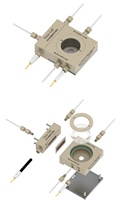 Célula electroquímica Raman in-situ para análisis de superficie de materiales de electrodos (tipo membrana reemplazable 2H), de laboratorio, a prueba de agua