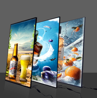 Cadre en aluminium en gros, éclairage LED photo, verre trempé, boîte à lumière ultra-mince, éclairage LED publicitaire, lampe d'affichage, support d'affiche