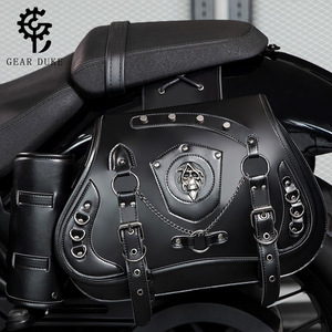 Sac de moto Harley de style punk européen et américain sacoche de moto en cuir véritable pour plusieurs modèles - Product Image 6