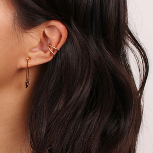 Hypoallergenic Stainless Steel <strong>Safety</strong> <strong>Pin</strong> <strong>Earrings</strong>, Minimalist Fashionable Gold Hoop <strong>Earrings</strong> - Product Image 6