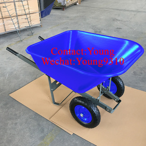 WH9600-1 двухколесная тачка, большой, 200 л, 210 л, пластиковый лоток емкостью 10 КБ-Ф, 200 л, двухколесная тачка с металлической конструкцией - Product Image 3