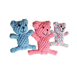Maggie Pet Chew Rope Toy <b>Pink</b> <b>Bear</b> Knot Dog Teething Cotton Rope Toy Small Size Teeth Cleaning - Product Image 4