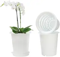 Di medie dimensioni rotondo di plastica PP doppi strati piante vasi indoor/outdoor piantare