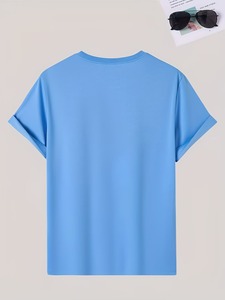 Camisetas de cuello redondo, sencillas y versátiles, fábrica de ropa de manga corta, personalización disponible.F10 - Product Image 3