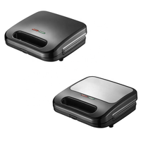 Plaque détachable 3 en 1 Machine à sandwich pour petit-déjeuner Gril à 2 tranches avec corps en acier inoxydable en option Électrique pour usage domestique