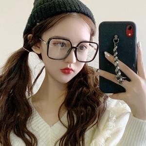 Oversized Black Rimmed Glasses Irregular Mirror Memory Plastic Full <b>Frame</b> Blue Light Protection For Women Korean Style - Product Image 1