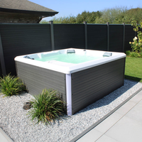Spa carré moderne pour 5 personnes, idéal pour Balboa, avec 34 jets de massage, 33 LED et appuie-têtes, pour villa, jardin, patio, hôtel, salle de sport