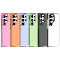 Soonleader Vente en gros Coque de protection transparente rose en TPU antichoc anti-jaunissement pour téléphone portable S25