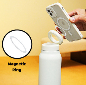 Portable Sports New Color Straw Lid Metal 24oz <b>Insulated</b> Thermos Water Bottle 32oz Tumbler Flask with Magnetic Phone Holder - Product Image 5
