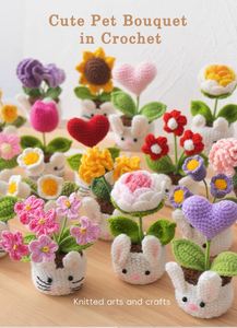 Lapin en crochet avec plantes en pot et fleurs artificielles multi-têtes, 100% fait main, pour décoration de bureau, cadeau de fêtes, jouets très demandés - Product Image 4