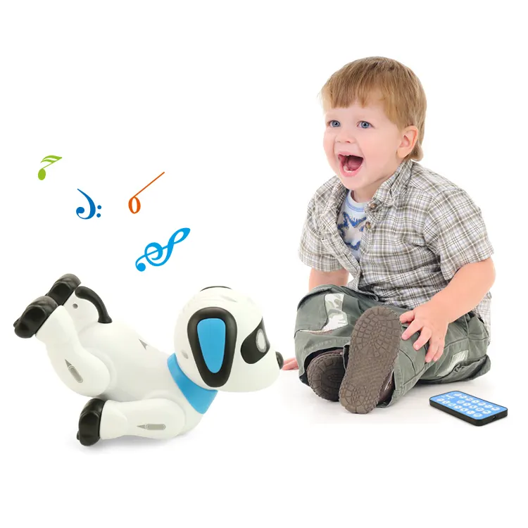 Electronic pet stunt puppy programmable intelligent voice controlled remote control robot toy dog with singing and dance