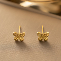 Vente en gros de bijoux de luxe hypoallergéniques tendances personnalisés boucles d'oreilles en acier inoxydable plaqué or 18 carats, étanches pour femme