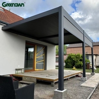 Système de couverture de terrasse automatique bioclimatique imperméable en aluminium 2024, toit à lamelles en aluminium, gazebo bioclimatique