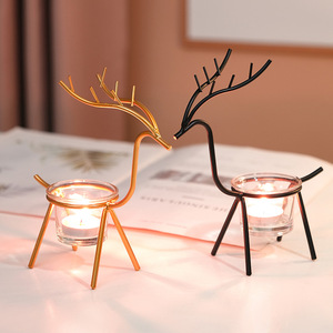 Deer Candle Holder Iron Candlestick Home Decoration Valentine'S Day Gift Durable Metal Candle Holder - Product Image 1