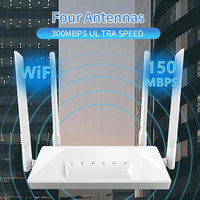 Nirkabel 300Mbps dengan Slot kartu SIM antena eksternal Port LAN Hotspot 32 pengguna Wifi untuk kamera IP 4G Router LTE CPE tidak terkunci