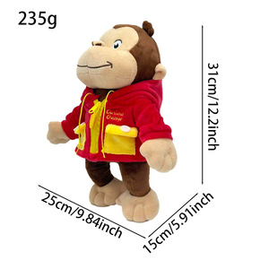 NUEVO Peluche de Mono George con Suéter Rojo, Relleno de Algodón PP Súper Suave, Regalo de Cumpleaños - Product Image 6