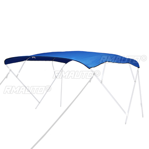 600D Boat Cover 4 Bow Bimini Top Replacement <b>Canvas</b> with Boot No <b>Frame</b> Marine Cover Anti UV for V-Hull Jon Center Console Boat - Product Image 4