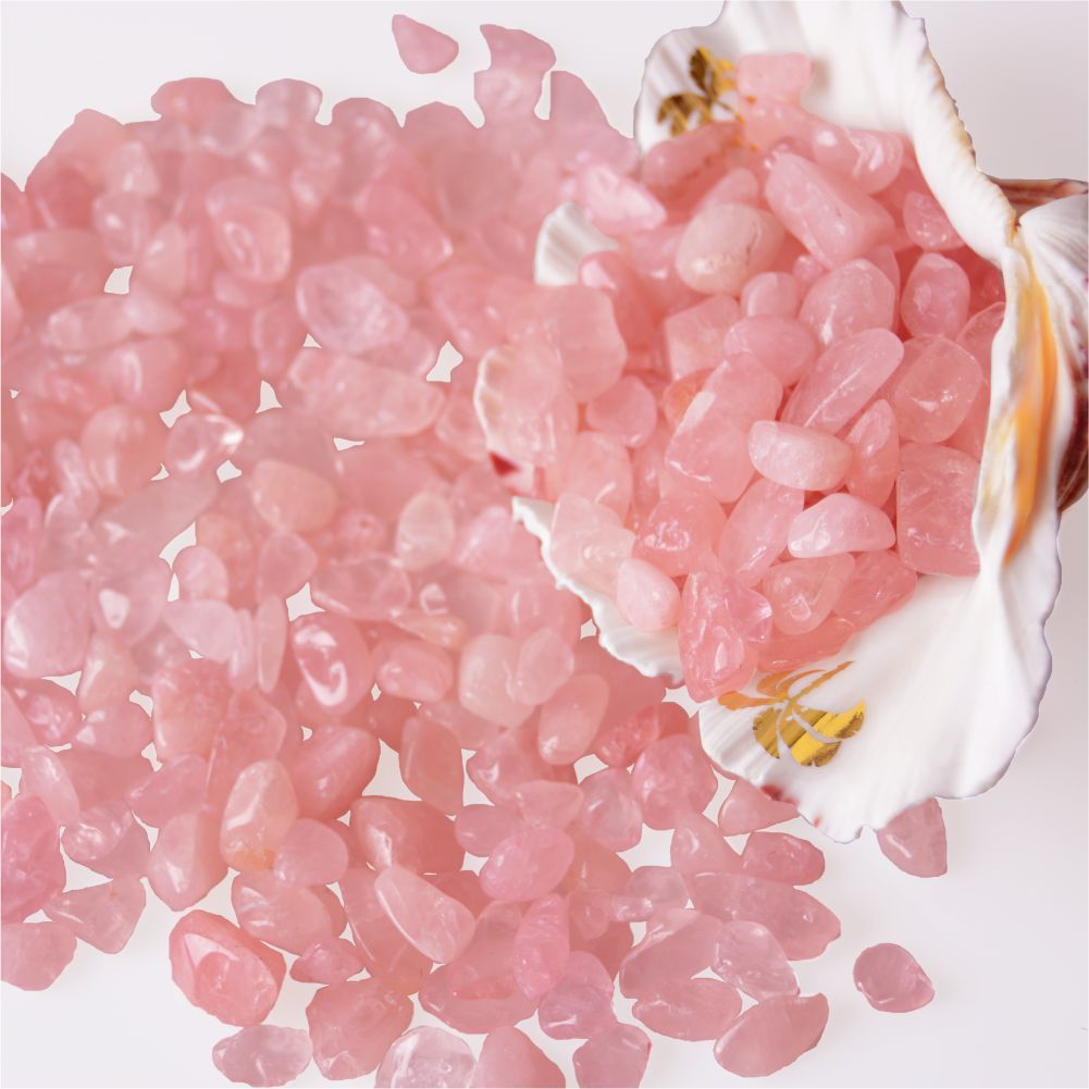 批发抛光玫瑰石英石精神水晶石天然粉色家居装饰1.5-2厘米