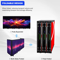 Cabina de DJ Metálica Plegable de 6 Paneles con Pantalla LED de Animación y Señalización para Bodas, Fiestas y Discotecas en Interiores