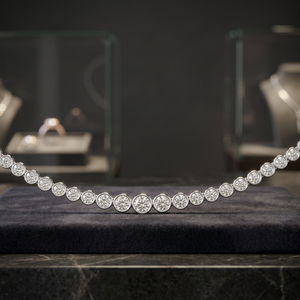 925 Sterling Silver <b>Graduated</b> Tennis Necklace with IGI Certified Lab Grown Round Diamonds | Luxury Fine Jewelry <b>Gift</b> <b>for</b> Women - Product Image 5