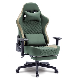 Colombia mejor negro Faux Suede 3D masaje hogar Oficina escritorio sillas carreras reclinable Gaming <span class=keywords><strong>Silla</strong></span> Para <span class=keywords><strong>Gamer</strong></span> Con Reposapies - Product Image 3