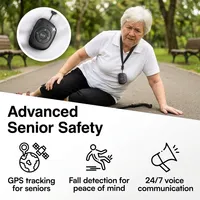 Traceur GPS personnel portable pour personnes âgées avec grand bouton SOS pour appel d'urgence, alarme de chute et pendentif de suivi GPS