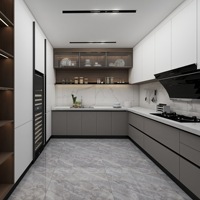 Meuble de rangement moderne en bois de pin massif haut de gamme, avec portes multicouches en bois massif, pour cuisine