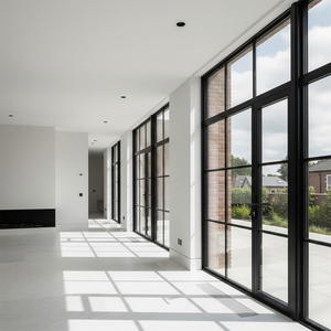 Modern tasarım ince çerçeve cam pencere izgaralar düşük bakım alüminyum alaşım sabit pencereler için otel giriş oturma odası Villa - Product Image 6