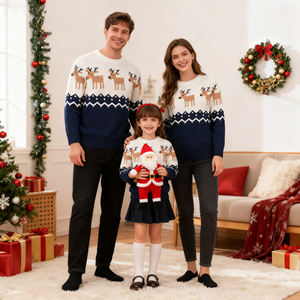 Nueva Llegada, Suéter Navideño, Ropa Familiar a Juego, OEM, Conjunto de Mamá, Papá y Yo, Disfraces Navideños de Algodón Suave para la Familia - Product Image 1