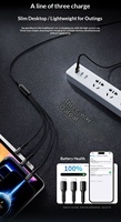Câble USB 2.0 tressé en nylon 3-en-1 à charge rapide pour voiture avec transfert de données et compatibilité Android USB-C