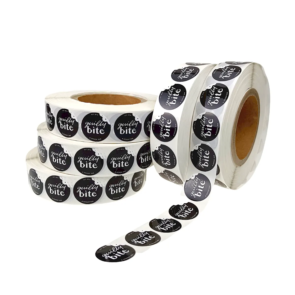 Высококачественные молочные черно-белые брендовые упаковочные наклейки, ПВХ Виниловые наклейки, самоклеящиеся наклейки для еды