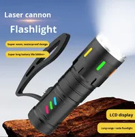 Lampe de travail portative laser blanche transfrontalière, lampe torche deux-en-un multifonctionnelle pour le camping, corps en alliage d'aluminium, portée 100-200m